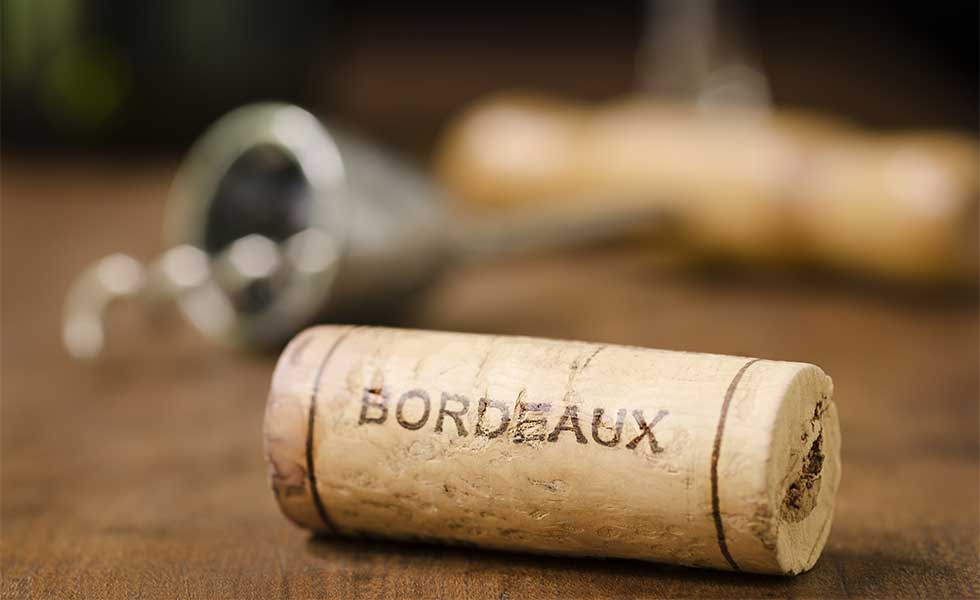 Weinflaschenkorken mit Bordeaux Aufdruck